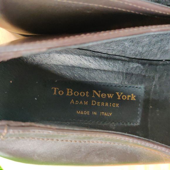 To Boot New York Adam Derrick Dark Brown Penny Loafers Leather Italy Men’s 9.5